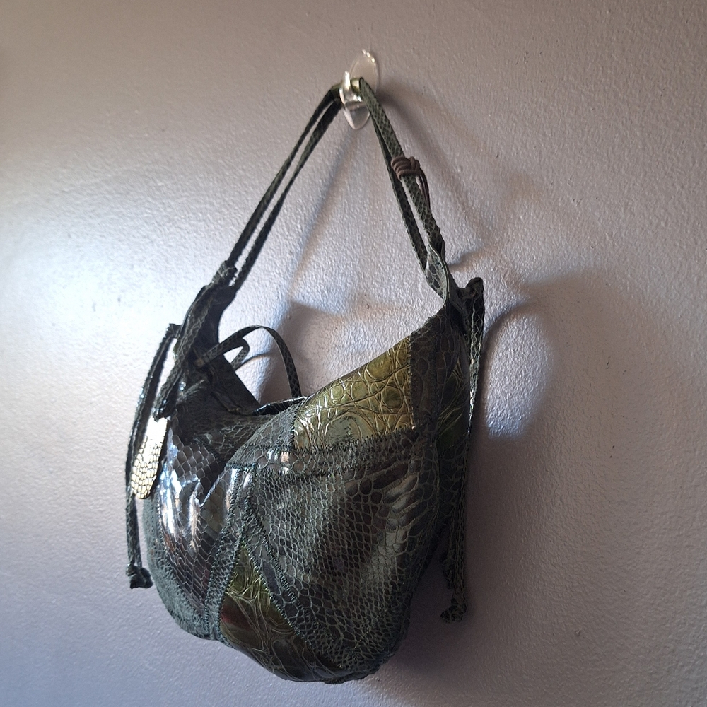 Carlos Falchi Green Shoulder Hobo Bag